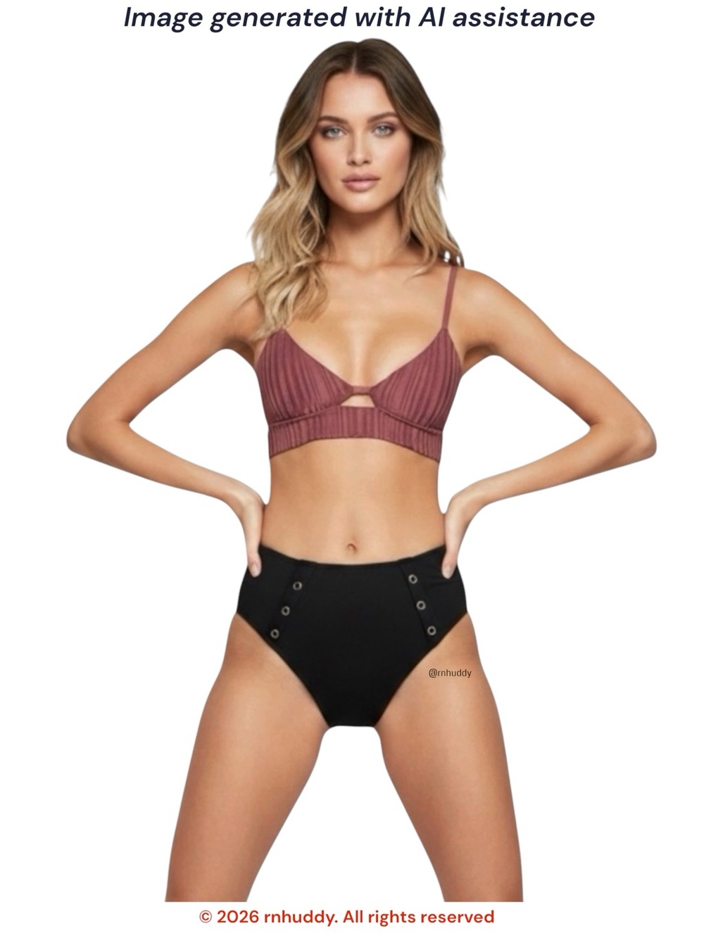 Robin Piccone S black high waisted bikini bottom
